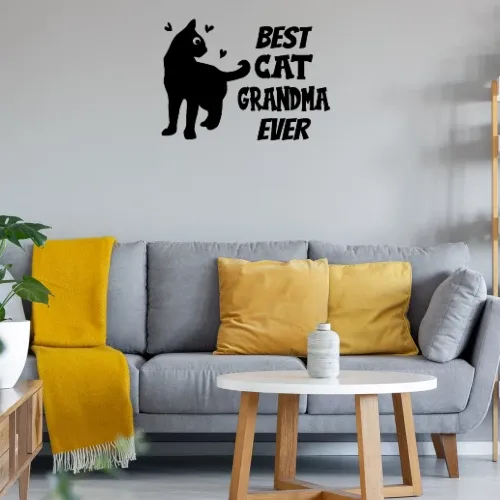 Best Cat Grandma Ever Oma liebt Katzen Wandtattoo