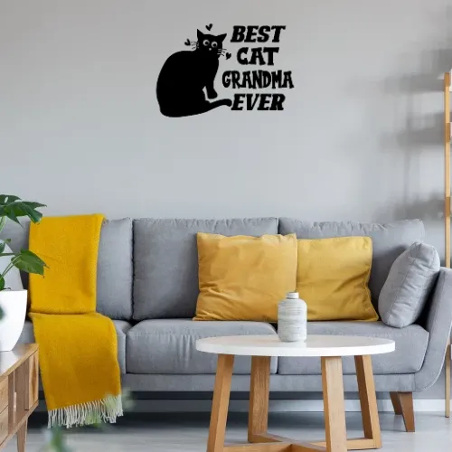 Best Cat Grandma Ever Oma liebt Katzen Wandtattoo