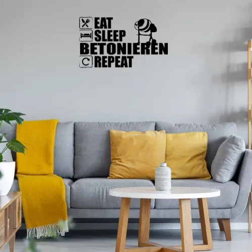 Betonmischer Maurer Eat Sleep Betonieren Repeat Sonstig. Wandtattoo Betonmischer Maurer Eat Sleep Betonieren Repeat Wandtattoo
