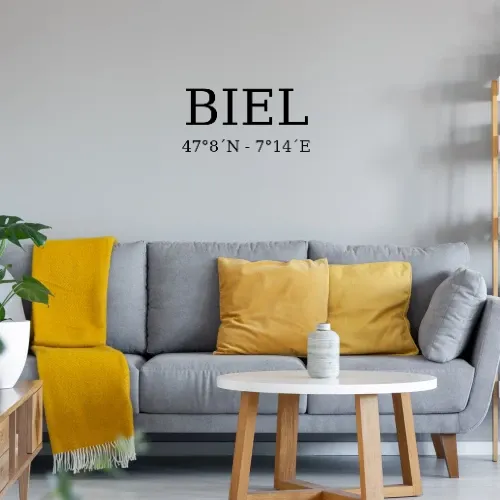 Biel Koordinaten Wandtattoo