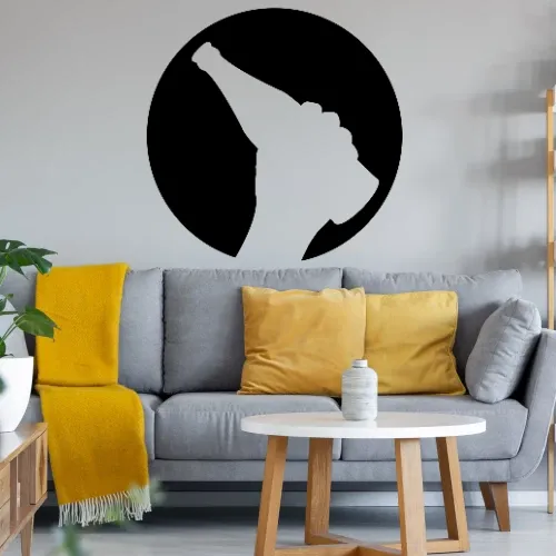 Biermond mit einer Bierflasche in der Hand Sonstig. Wandtattoo