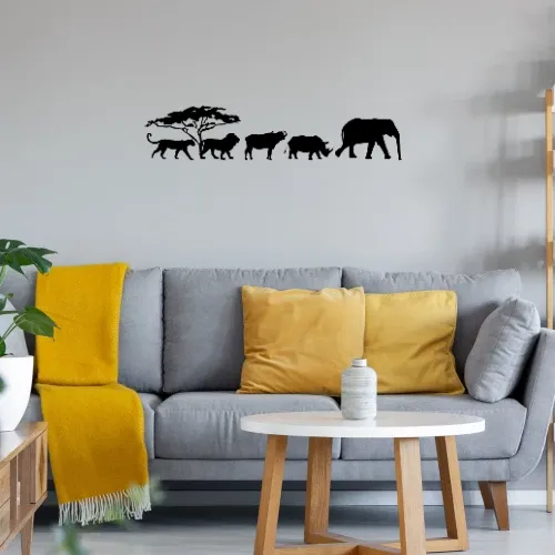 Big Five in der Savanne Sonstig. Wandtattoo