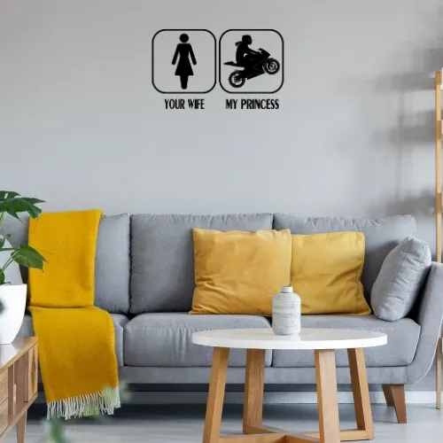 Biker Frau Design für Ehemann Wandtattoo