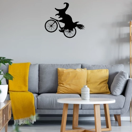 Biker Hexe Halloween Fahrrad mit Besen Radtour Sonstig. Wandtattoo Biker Hexe Halloween Fahrrad mit Besen Radtour Wandtattoo