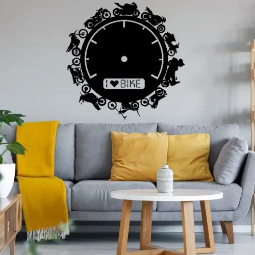 Bikerkreis mit Tachometer Wandtattoo