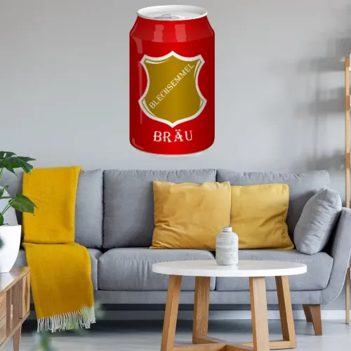 Blechsemmel Bierdose Wandtattoo