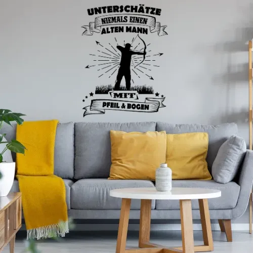 Bogenschießen Alter Mann Spruch Archer Bogensport Sonstig. Wandtattoo