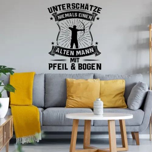 Bogenschießen Alter Mann Spruch Archer Bogensport Sonstig. Wandtattoo Bogenschießen Alter Mann Spruch Archer Bogensport Wandtattoo