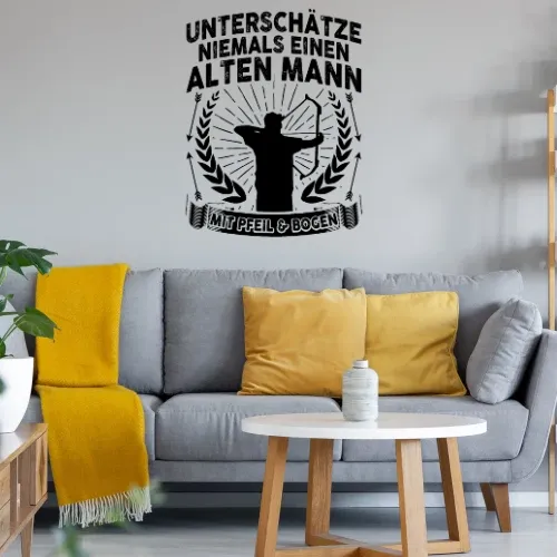 Bogenschießen Bogenschütze Pfeil und Bogen Rentner Sonstig. Wandtattoo
