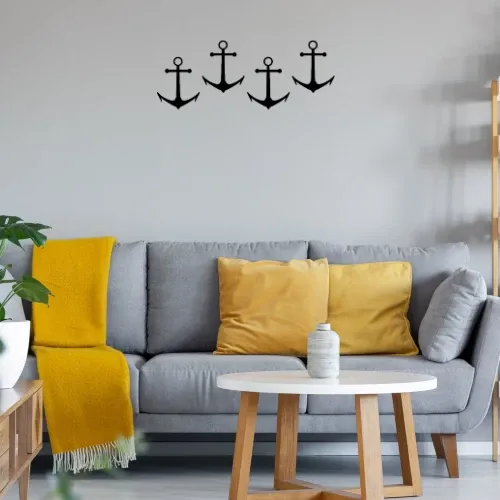 Boot Anker Vintage Kapitän Bootsfahrer Segler Wandtattoo