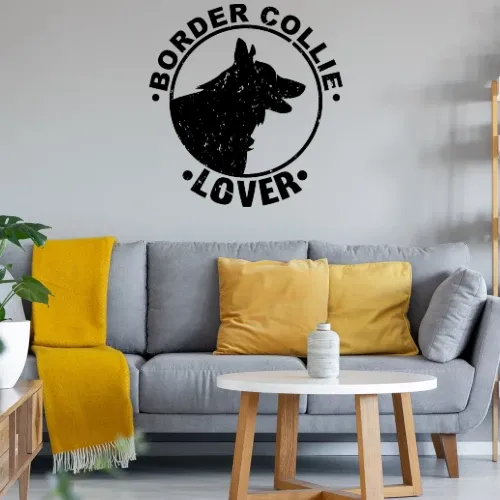 Border Collie Lover Hundewappen Geschenkidee Wandtattoo