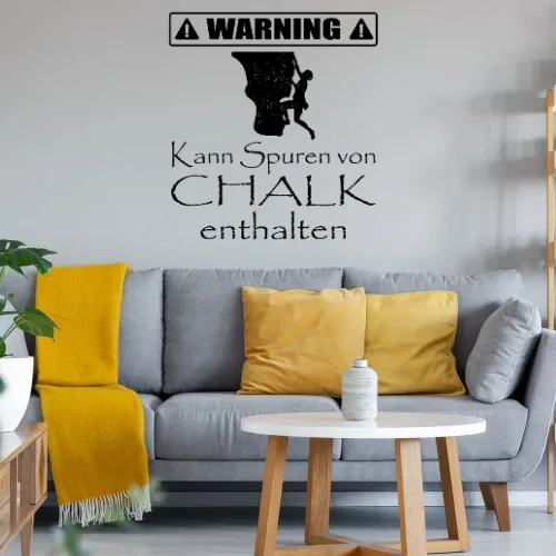 Bouldern Magnesium Chalk Warning Kletterer Spruch Sonstig. Wandtattoo Bouldern Magnesium Chalk Warning Kletterer Spruch Wandtattoo