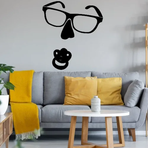 Brille mit Nase und Schnuller Sonstig. Wandtattoo
