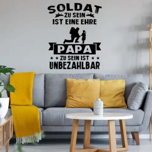 Bundeswehr Vater Ehre - Soldat Papa mit Tochter Sonstig. Wandtattoo