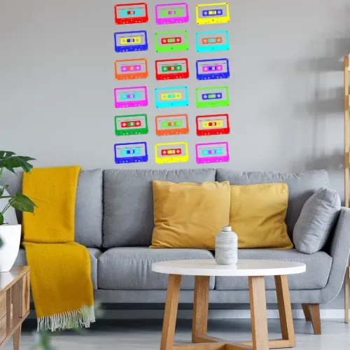 bunte Kassetten Wandtattoo