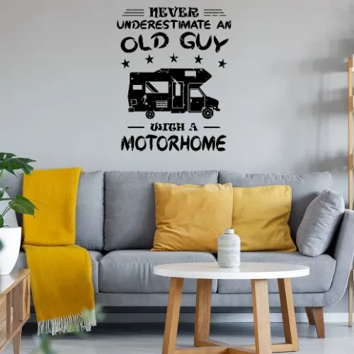 Camping Camper Rentner Wohnmobil Old Guy Motorhome Sonstig. Wandtattoo