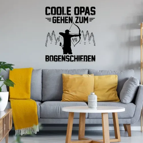 Coole Opas Gehen Zum Bogenschießen Bogensport Wandtattoo