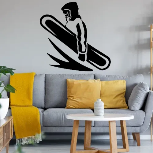 Cooler Snowboarder im Hoodie Sonstig. Wandtattoo Cooler Snowboarder im Hoodie Wandtattoo