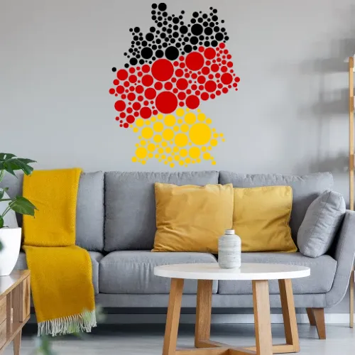 Deutschland schwarz rot gold in Kreisen Wandtattoo