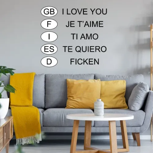 Die Sprachen der Liebe Sonstig. Wandtattoo