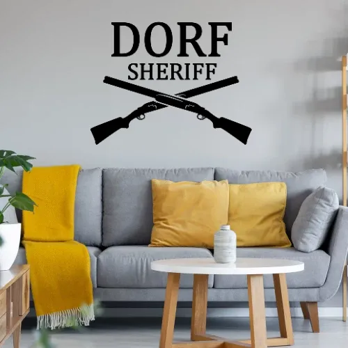 Dorf Sheriff gekreuzte Flinten Sonstig. Wandtattoo