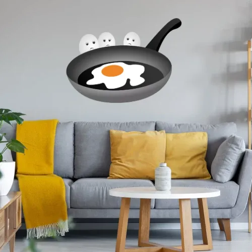Drei Eier schauen Spiegelei Sonstig. Wandtattoo Drei Eier schauen Spiegelei Wandtattoo
