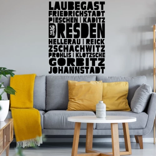 Dresden Stadtteile Sonstig. Wandtattoo