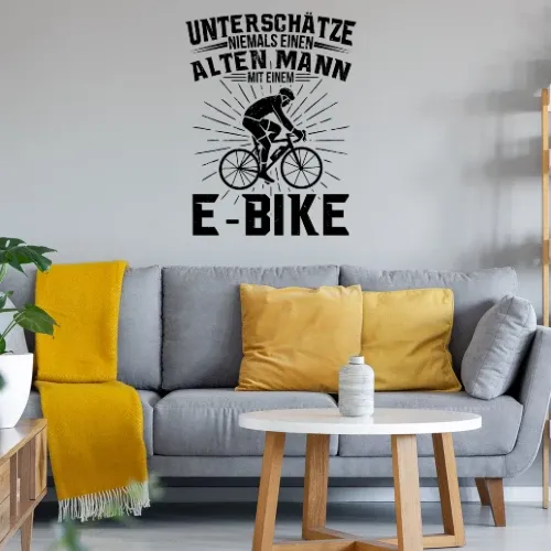 E-Bike Bike Mountainbike Fahrrad Motiv MTB Ebike Wandtattoo