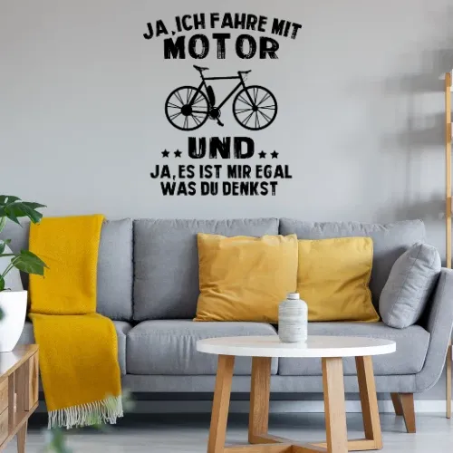 E-Bike Fahrradfahrer - Mir Egal Ebiker Mit Motor Sonstig. Wandtattoo