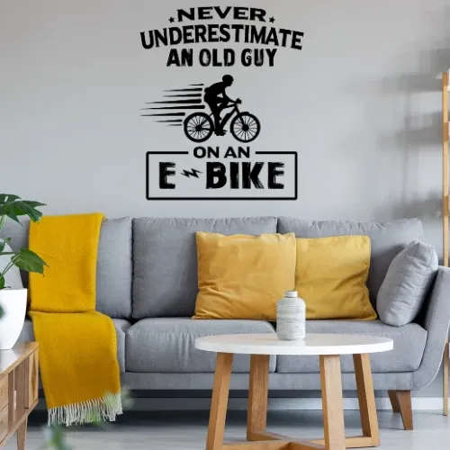 E-bike Radfahrer Opa Mountainbike Rentner Ebike Sonstig. Wandtattoo