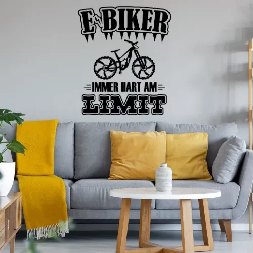 E-Biker Hart Am Limit EBike EMTB Mountainbiker Sonstig. Wandtattoo E-Biker Hart Am Limit EBike EMTB Mountainbiker Wandtattoo