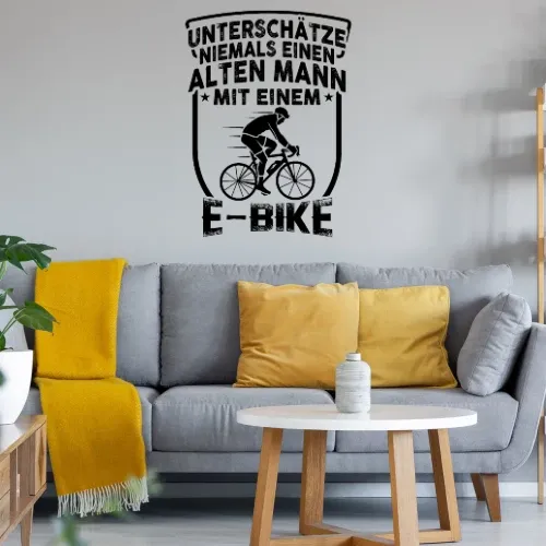 Ebike Mountainbike E-Bike Fahrrad Motiv MTB Wandtattoo