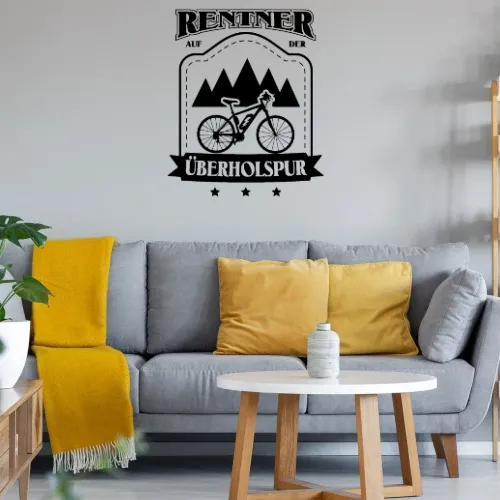 Ebike MTB Rentner auf der Ueberholspur Wandtattoo