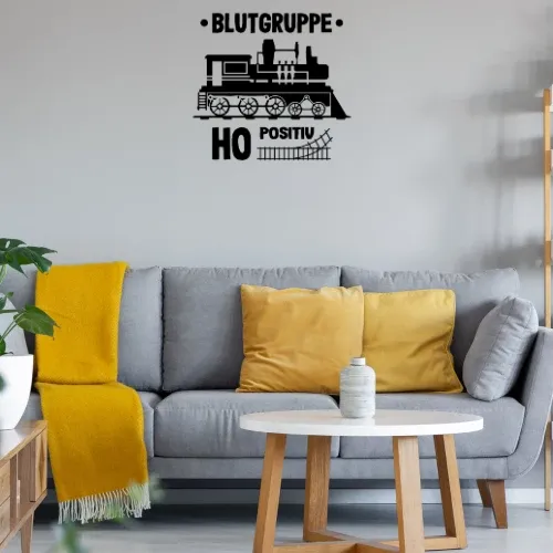 Eisenbahn Zug Modelleisenbahn H0 Blutgruppe Lok Wandtattoo