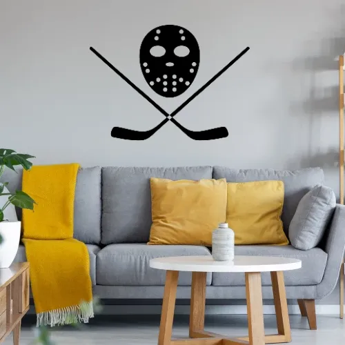 Eishockeymaske und Schläger Sonstig. Wandtattoo