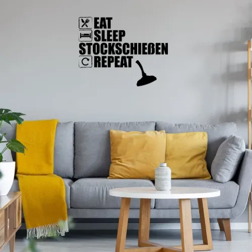 Eisstockschießen Eat Sleep Stockschießen Repeat Sonstig. Wandtattoo Eisstockschießen Eat Sleep Stockschießen Repeat Wandtattoo
