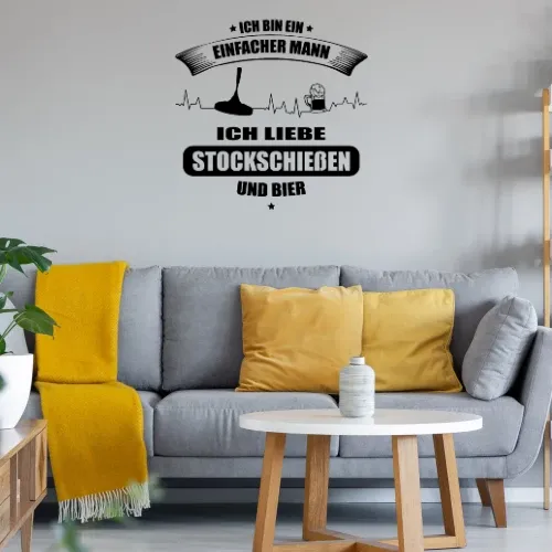Eisstockschießen Stockschießen Einfacher Mann Wandtattoo