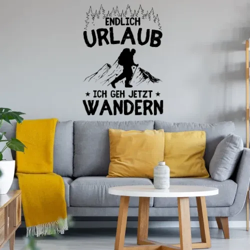 Endlich Urlaub Ich Geh Wandern Wanderer Wandertour Sonstig. Wandtattoo