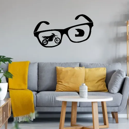 Enduro Nerd Brille Wandtattoo