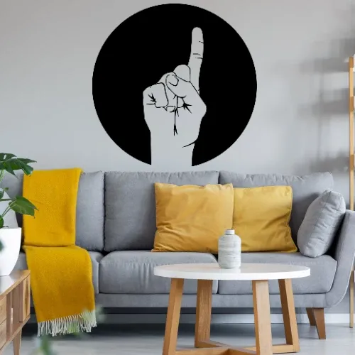 erhobener Zeigefinger im Kreis Sonstig. Wandtattoo