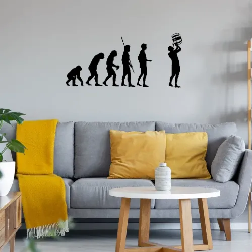 Evolution Bierfass Saufen Wandtattoo
