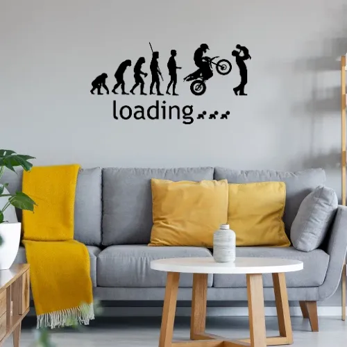 Evolution Enduro mit Vater und Kind loading Wandtattoo