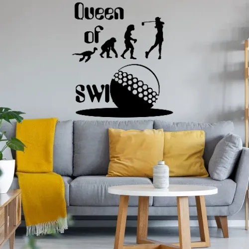 Evolution Frauen Golf Queen of Swing Sonstig. Wandtattoo