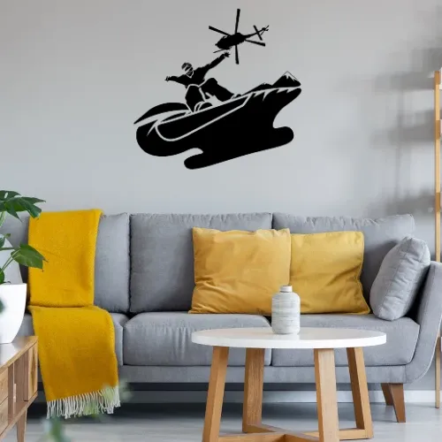 Extreme Snowboarder Hubschrauber Helicoptersprung Sonstig. Wandtattoo Extreme Snowboarder Hubschrauber Helicoptersprung Wandtattoo