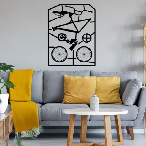 Fahrrad Bauteile Radfahrer - Fahrradteile Set Wandtattoo