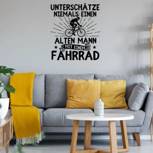 Fahrrad Radfahrer Bike Rentner Alter Mann Spruch Wandtattoo