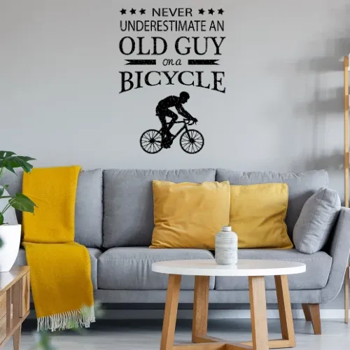 Fahrrad Radfahrer Rentner Biker Alter Mann Spruch Wandtattoo