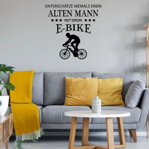 Fahrrad Rentner E Bike Radfahrer Fahrradfahren Wandtattoo