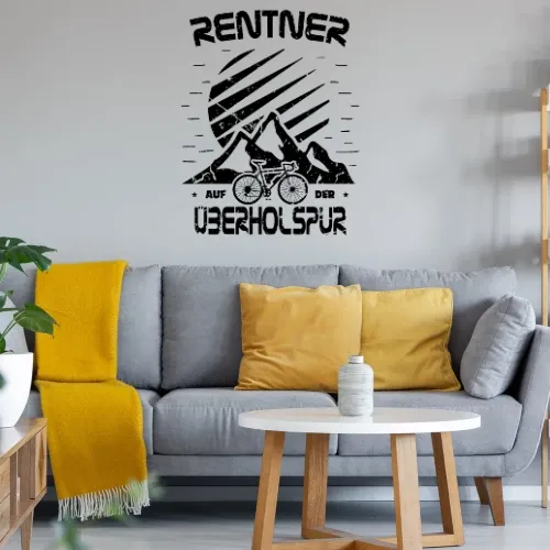 Fahrrad Rentner Spruch Berge Bike lustig Sonstig. Wandtattoo