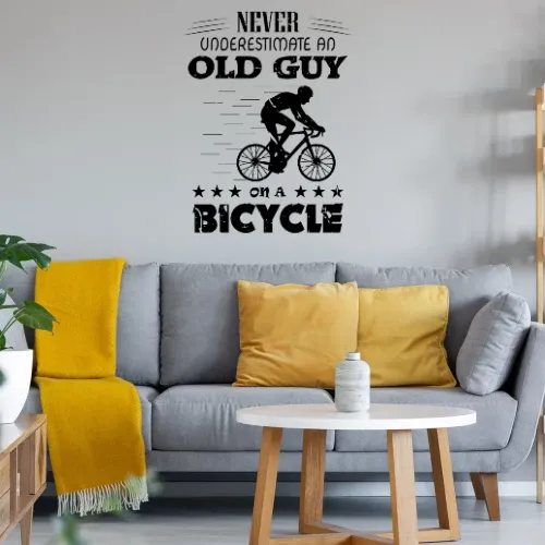 Fahrradfahren Rentner MTB Biker Alter Mann Spruch Wandtattoo